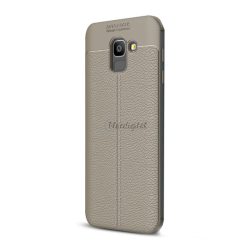   HUSĂ! - Protectie de telefon din silicon (rezistenta la impact mediu, efect piele, model de cusaturi) GRI Samsung Galaxy J6 (2018) SM-J600F
