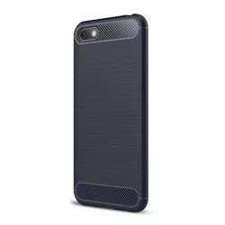  HUSĂ! - Husă silicon pentru telefon (rezistent la impact mediu, bubble heel, periat, model de carbon) Blocuri de tăiere Huawei Y5 2018 (Y5 Prime 2018)