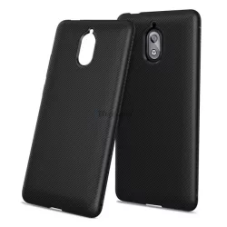   HUSĂ! - Protectie din silicon pentru telefon (rezistenta medie la impact, model in dungi) NEGRU Nokia 3.1