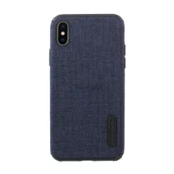   HUSĂ! - Protectie din silicon pentru telefon (acoperire textila) ALBASTRU INCHIS Apple iPhone X 5.8, Apple iPhone XS 5.8