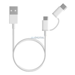   Cablu de date XIAOMI USB - microUSB/Type-C (încărcare numai Tip-C, 100cm) ALB