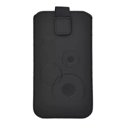   HUSĂ! - DEKOCASE husă în picioare (model rotund, velcro extras, clemă pentru curea, universal, dimensiune 5,8") NEGRU