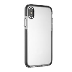   HUSĂ! - 4-OK Silicon Phone Husă (rezistent la impact mediu, cadru cu pernă de aer) negru Apple iPhone X 5.8, Apple iPhone XS 5.8