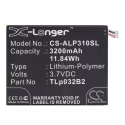  Baterie CAMERON SINO Li-Polymer (3.7V/3200mAh, compatibil cu Alcatel TLp032B2) NEGRU Vodafone Tab Speed ​​​​6 (VF1397), Alcatel One Touch Pixi 3 8 LTE (OT-9022X)