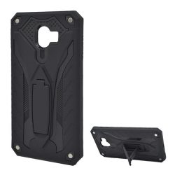   HUSĂ! - Protector de telefon din plastic Defender (rezistenta la impact mediu, interior din silicon, suport) NEGRU Samsung Galaxy J4 (2018) SM-J400F