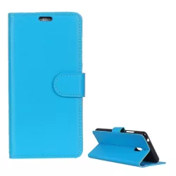   HUSĂ! - Carcasa in picioare, efect piele (FLIP, deschidere laterala, functie suport birou, premium) ALBASTRU DESCHIS Nokia 2.1