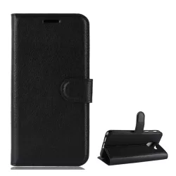   HUSĂ! - Husă stativă cu efect de piele (FLIP, deschidere laterală, desktop, premium) negru Samsung Galaxy J6 (2018) SM-J600F