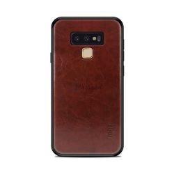   HUSĂ! - Protectie pentru telefon din plastic MOFI (cadru silicon, spate cu efect piele) MARO ÎNCHIS Samsung Galaxy Note 9 (SM-N960F)