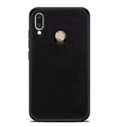   HUSĂ! - Protectie telefon din plastic MOFI BRIGHT SHIELD (cadru silicon, spate textil) NEGRU Huawei P20 Lite