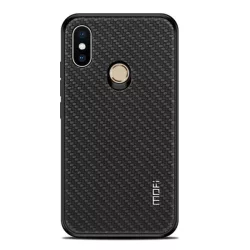   HUSĂ! - MOFI HONOR protecțiede telefon din plastic (cadru din silicon, spate cu efect de piele, model împletit) negru Xiaomi Mi 8 SE