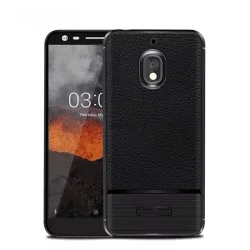   HUSĂ! - Protector de telefon din silicon (rezistenta la impact mediu, efect piele, periat) NEGRU Nokia 2.1