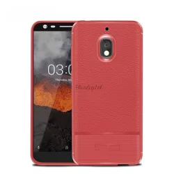   HUSĂ! - Protector de telefon din silicon (rezistenta la impact mediu, efect piele, periat) RED Nokia 2.1