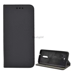   HUSĂ! - Carcasa in picioare, efect piele (FLIP, deschidere laterala, functie suport de masa, model romb) NEGRU Alcatel 3C (OT-5026D)