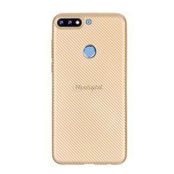   HUSĂ! - Protector de telefon din silicon (model carbon) GOLD Huawei Y7 Prime 2018 (Y7 2018)