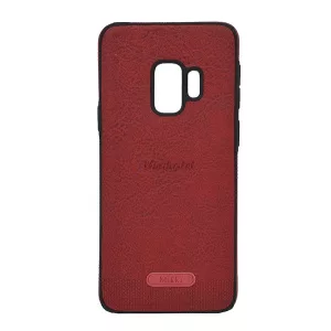 HUSĂ! - Protectie din silicon pentru telefon (ultra-subtire, rezistenta medie la impact, efect piele) ROSIU Samsung Galaxy S9 (SM-G960)