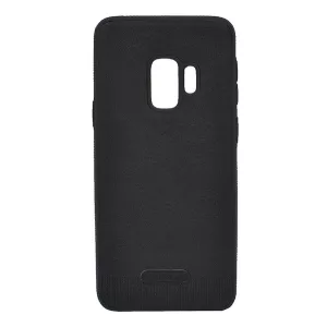 HUSĂ! - Husă silicon pentru telefon (ultra subțire, rezistent la impact mediu, efect de piele) negru Samsung Galaxy S9 (SM-G960)