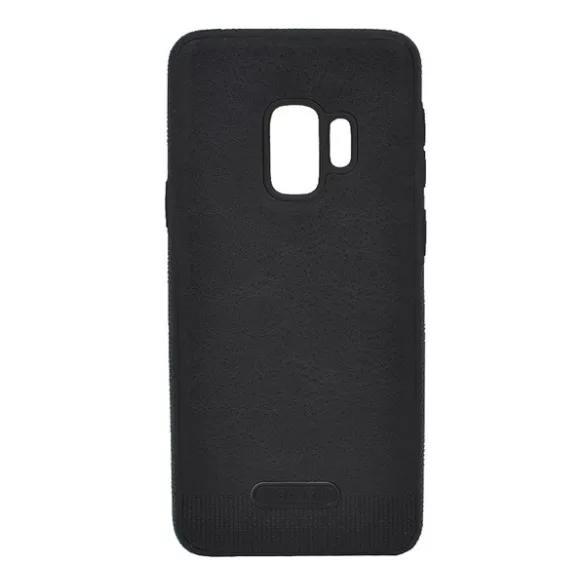 HUSĂ! - Husă silicon pentru telefon (ultra subțire, rezistent la impact mediu, efect de piele) negru Samsung Galaxy S9 (SM-G960)