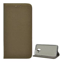   HUSĂ! - Carcasa in picioare, efect piele (FLIP, deschidere laterala, functie suport de masa, model romb) MARO AURII Samsung Galaxy A6 (2018) SM-A600F
