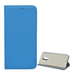   Carcasa in picioare, efect piele (FLIP, deschidere laterala, functie suport de masa, model romb) ALBASTRU DESCHIS Samsung Galaxy A6+ (2018) SM-A605F