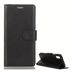   HUSĂ! - Husă stativă, efect piele (FLIP, deschidere laterală, desktop, premium) negru Apple iPhone XR 6.1