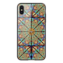   HUSĂ! - Cadru din silicon de protecție pentru telefon NILLKIN BRILLIANCE (BUMPER, rezistență medie la impact, spate din sticlă călită, model mandala) CULOARE Apple iPhone XS Max 6.5