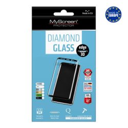   Sticlă de protecție pentru ecran MYSCREEN DIAMOND GLASS EDGE (copertă completă 3D, curbată, rezistentă la zgârieturi, 0,33 mm, 9H) NEGRU Apple iPhone XS Max 6.5, Apple iPhone 11 Pro Max