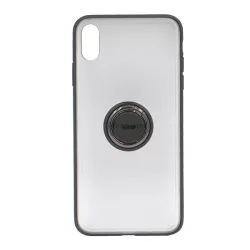   HUSĂ! - Protector de telefon din silicon BASEUS (funcție suport de masă, inel suport telefon, placă metalică încorporată) NEGRU Apple iPhone XR 6.1