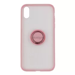   HUSĂ! - Protector de telefon din silicon BASEUS (funcție suport de masă, inel suport telefon, placă metalică încorporată) ROZ Apple iPhone XR 6.1
