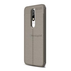   HUSĂ! - Protectie din silicon pentru telefon (rezistenta la impact mediu, efect piele, model de cusaturi) GRI Nokia 5.1 Plus (Nokia X5)