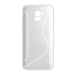   HUSĂ! - Protectie din silicon pentru telefon (S-line, model carbon) TRANSPARENT Samsung Galaxy J6 (2018) SM-J600F