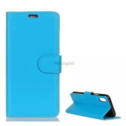   HUSĂ! - Husă în picioare, efect piele (FLIP, deschidere laterală, funcție de suport pentru birou, premium) ALBASTRU DESCHIS Apple iPhone XS Max 6.5