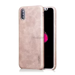   HUSĂ! - Protector de telefon din plastic X-LEVEL (spate din piele) GOLD Apple iPhone XS Max 6.5