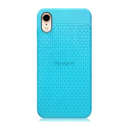  HUSĂ! - Protectie de telefon din silicon (spate din plastic, model perforat) ALBASTRU DESCHIS Apple iPhone XR 6.1