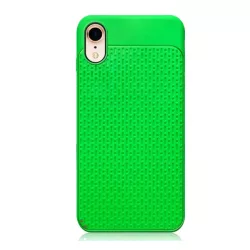  HUSĂ! - Protectie de telefon din silicon (spate din plastic, model perforat) VERDE DESCHIS Apple iPhone XR 6.1
