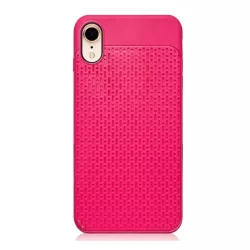   HUSĂ! - Protectie de telefon din silicon (spate din plastic, model perforat) MAGENTA Apple iPhone XR 6.1