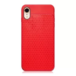   HUSĂ! - Protectie de telefon din silicon (spate din plastic, model perforat) RED Apple iPhone XR 6.1