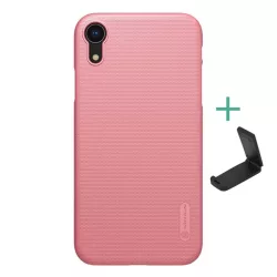   HUSĂ! - Protector de telefon din plastic NILLKIN SUPER FROSTED (cauciucat, suprafata aspra + suport de masa) ROSE GOLD Apple iPhone XR 6.1