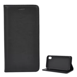   HUSĂ! - Husă stativă, efect piele (FLIP, deschidere laterală, desktop) negru Apple iPhone XR 6.1