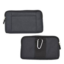   HUSĂ! - Husă reclinabilă din pânză (universală, curea, fermoar, 2 buzunare, dimensiune 6.4") NEGRU