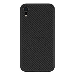   HUSĂ! - Protector de telefon din plastic NILLKIN FIBRA SINTETICA (prietenos cu mediul, model carbon) NEGRU Apple iPhone XR 6.1