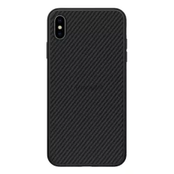   HUSĂ! - Protector de telefon din plastic NILLKIN FIBRA SINTETICA (prietenos cu mediul, model carbon) NEGRU Apple iPhone XS Max 6.5