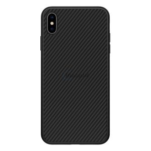 Protector de telefon din plastic NILLKIN FIBRA SINTETICA (prietenos cu mediul, model carbon) NEGRU Apple iPhone XS Max 6.5