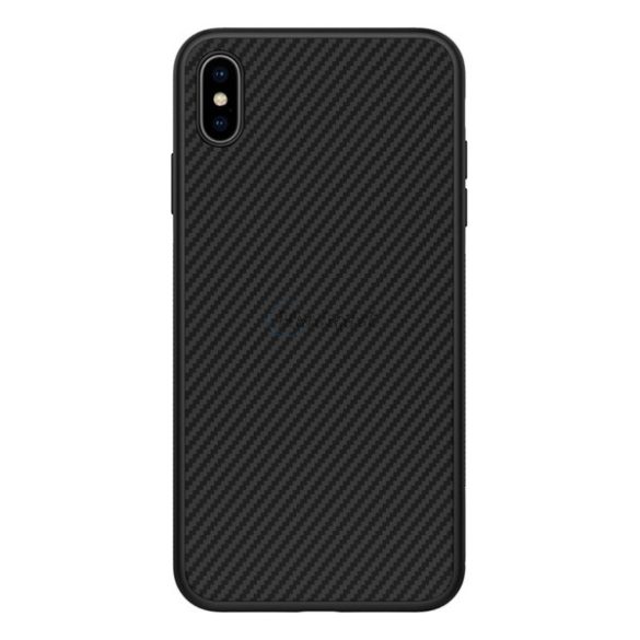 Protector de telefon din plastic NILLKIN FIBRA SINTETICA (prietenos cu mediul, model carbon) NEGRU Apple iPhone XS Max 6.5