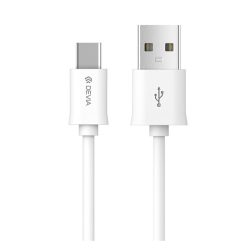Cablu de date DEVIA SMART (USB - Type-C, 200cm) ALB