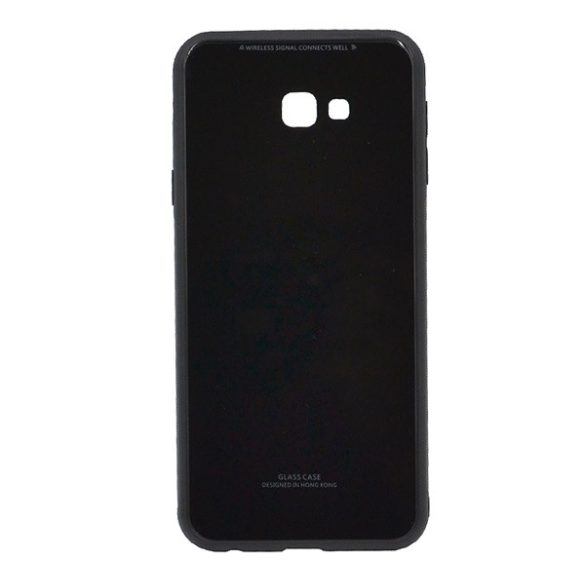 Protecție din plastic pentru telefon (rezistență medie la impact, spate din sticlă) negru Samsung Galaxy J4 Plus (SM-J415F)