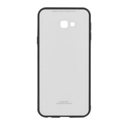   HUSĂ! - Protecție din plastic pentru telefon (rezistență medie la impact, spate din sticlă) ALB Samsung Galaxy J4 Plus (SM-J415F)