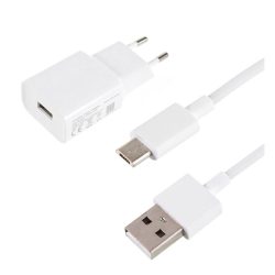   Încărcător XIAOMI priză USB (10W, încărcător rapid + cablu microUSB) ALB