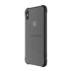   HUSĂ! - Protectie de telefon din silicon HOCO ARMOR (rezistenta medie la impact, colt cu perna de aer, spate transparent) GRI Apple iPhone XS Max 6.5