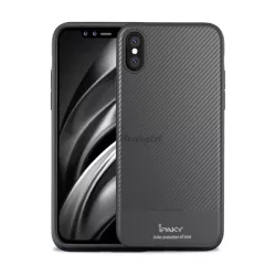   HUSĂ! - Protector de telefon din silicon IPAKY (ultra-subțire, model carbon) GRI Apple iPhone XS Max 6.5