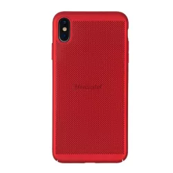  HUSĂ! - Protector de telefon din plastic (cauciucat, model perforat) RED Apple iPhone XS Max 6.5